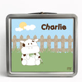 Personalized Tin Lunch Box - Cow