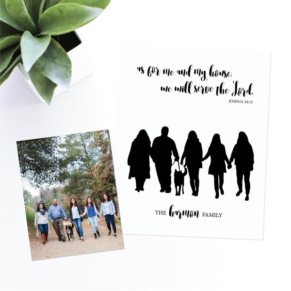 Custom Silhouette Print + Your Own Text (Script Font I)