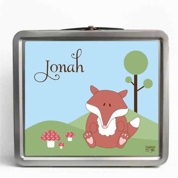 Personalized Tin Lunch Box - Fox