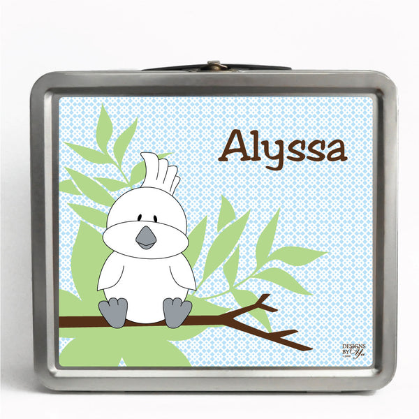 Personalized Tin Lunch Box - Umbrella Cockatoo