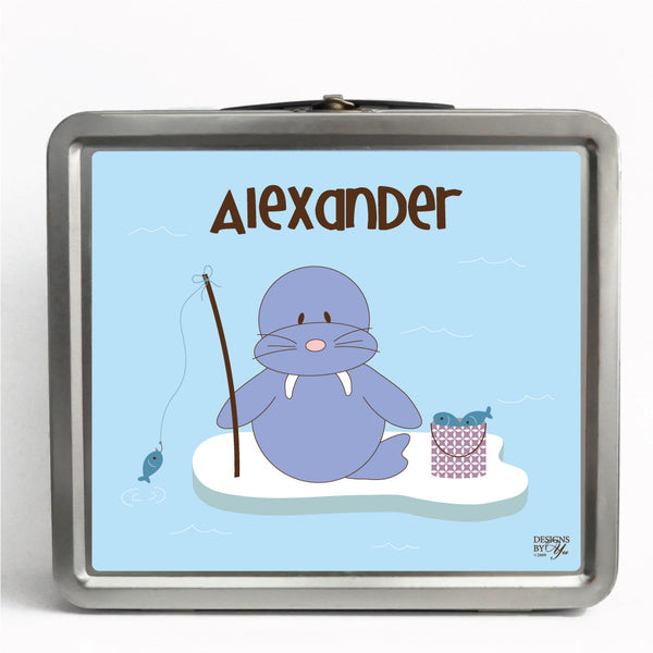 Personalized Tin Lunch Box - Walrus