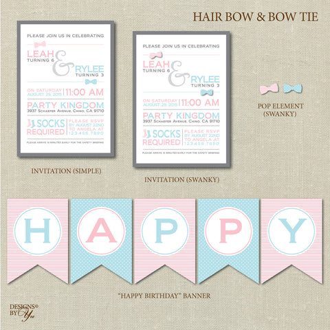 Birthday Printables - Hair Bow & Bow Ties