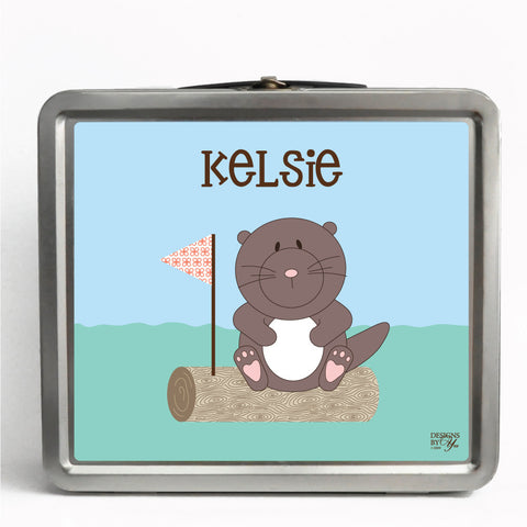 Personalized Tin Lunch Box - Otter