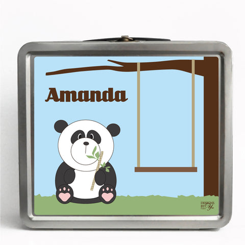 Personalized Tin Lunch Box - Panda