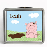 Personalized Tin Lunch Box - Pig