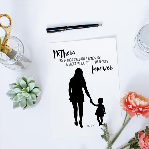 Printable Custom Silhouette + Quote - Mother Forever
