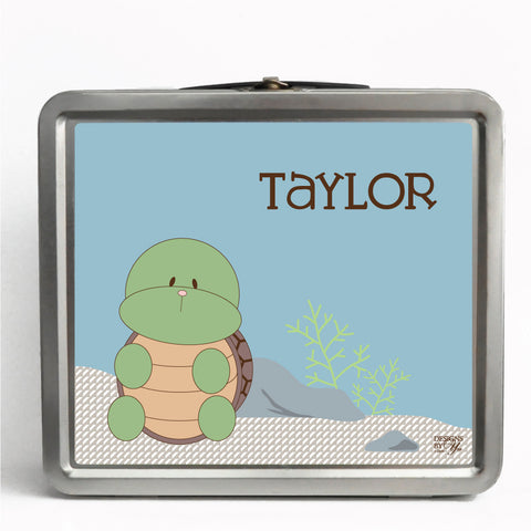 Personalized Tin Lunch Box - Turtle
