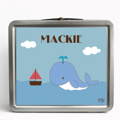 Personalized Tin Lunch Box - Whale